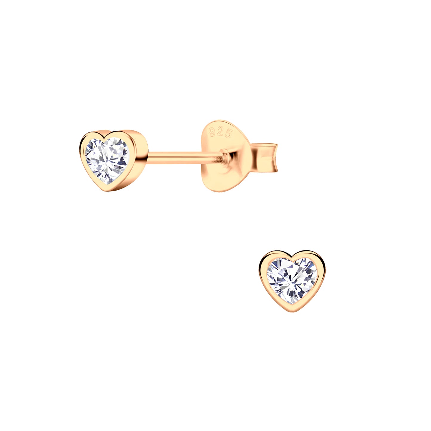 CLEAR CZ HEART STUD