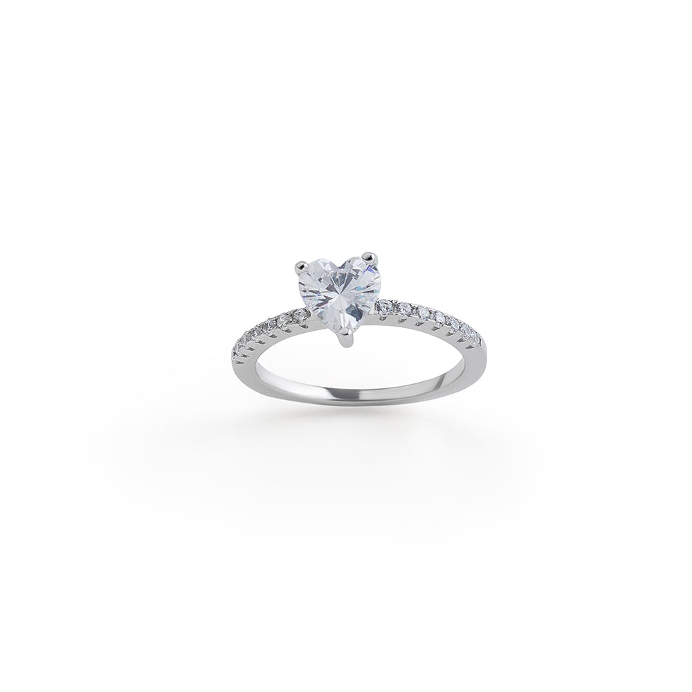 Heart Solitaire Ring