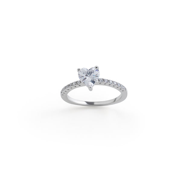 Heart Solitaire Ring