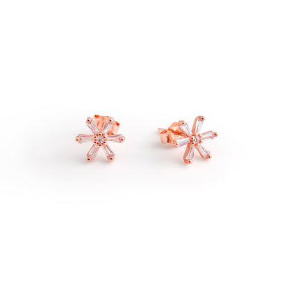 Floral baguette studs