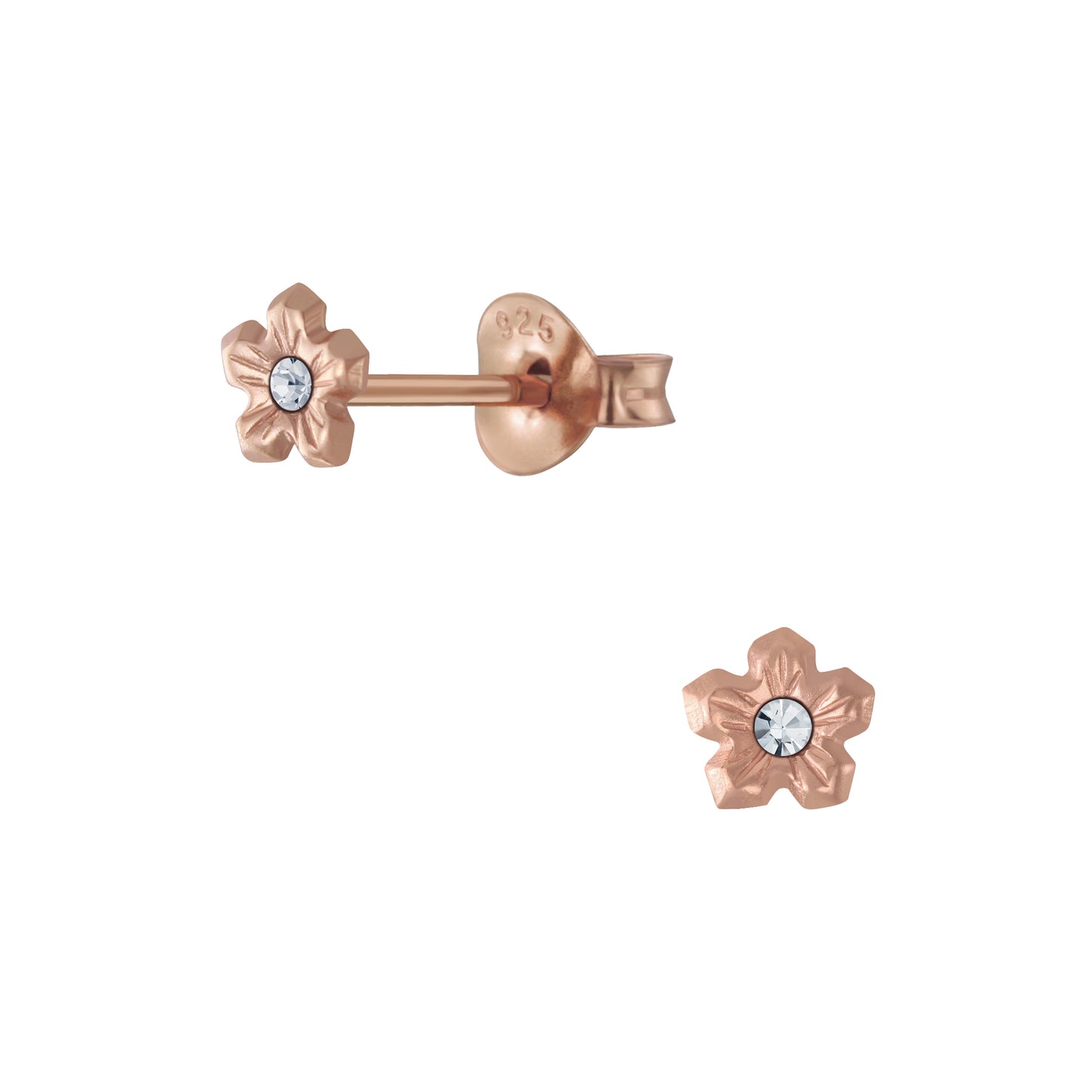 CLEAR CZ FLOWER STUD
