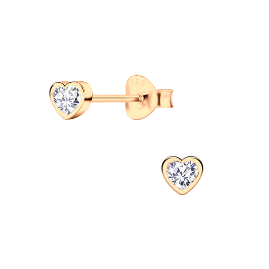 CLEAR CZ HEART STUD