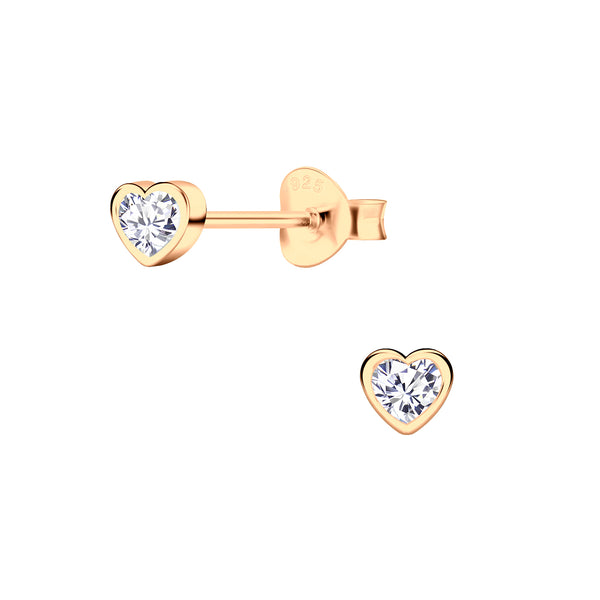 CLEAR CZ HEART STUD