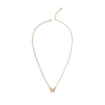 Baguette Butterfly Pendant Necklace