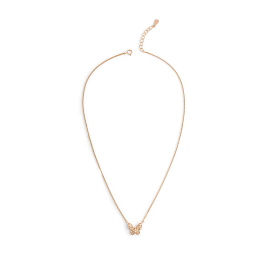 Baguette Butterfly Pendant Necklace