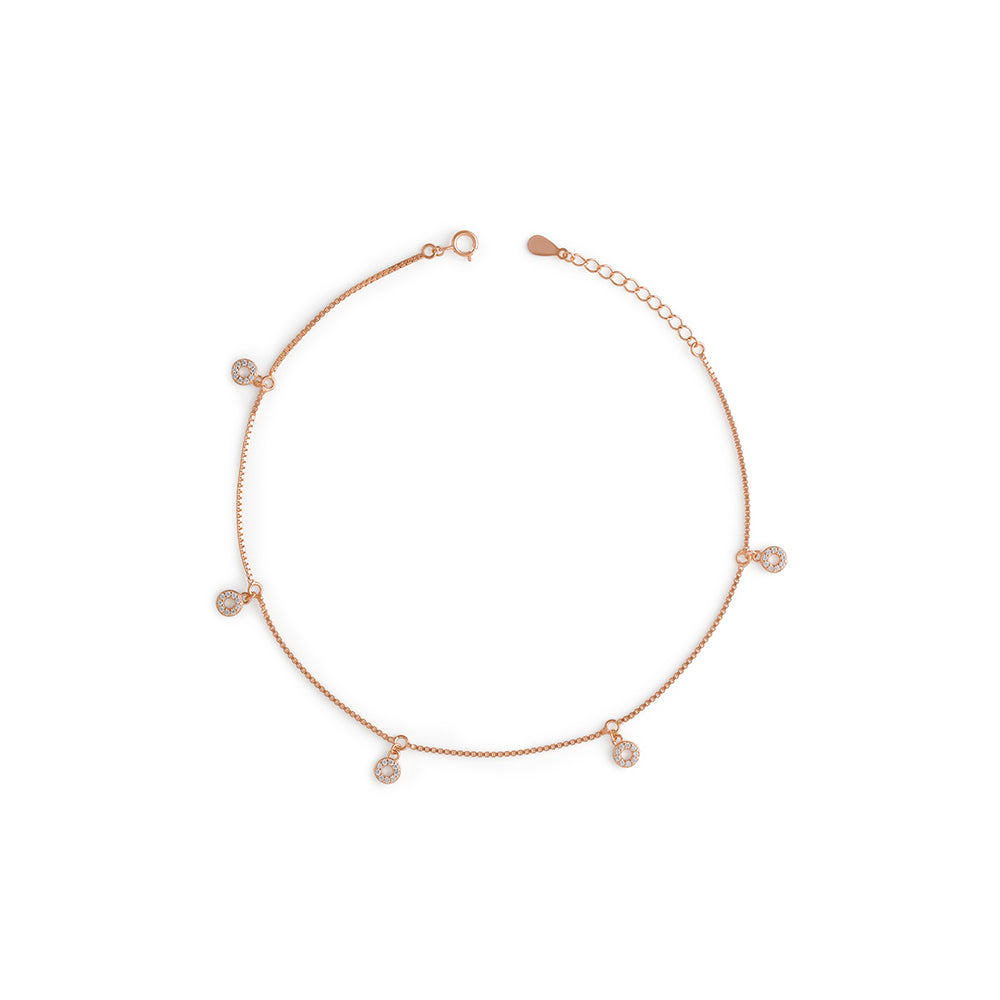 Ring Charm Cz Anklet