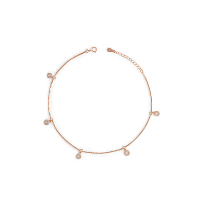 Ring Charm Cz Anklet