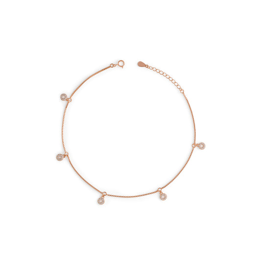 Ring Charm Cz Anklet