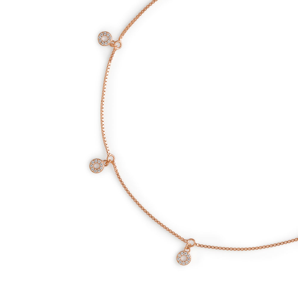 Ring Charm Cz Anklet