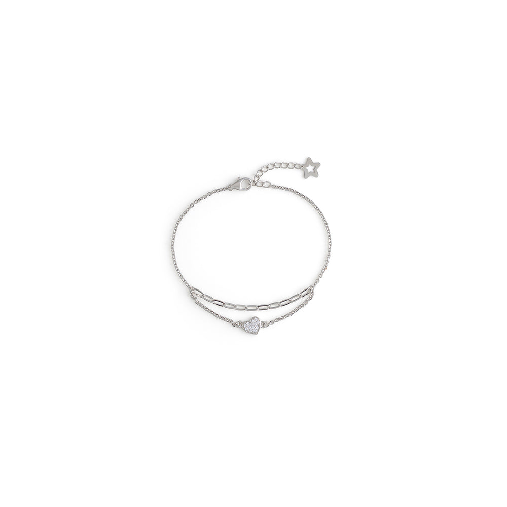 Heart and Link Chain Bracelet