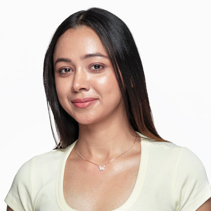 Baguette Butterfly Pendant Necklace