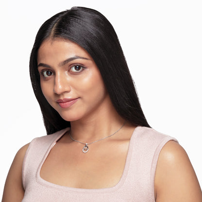 Double Ring Pendant Necklace