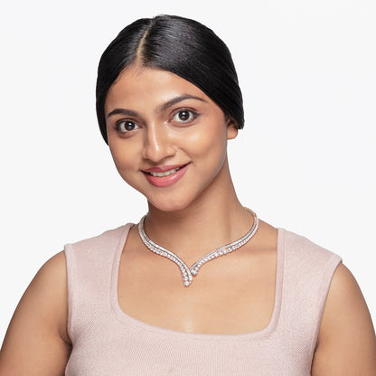 Bauble V necklace with earrings