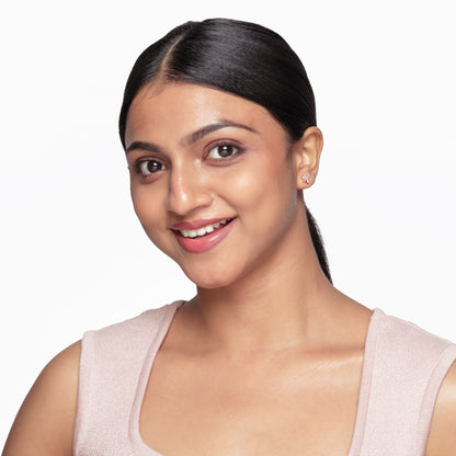 Floral baguette studs