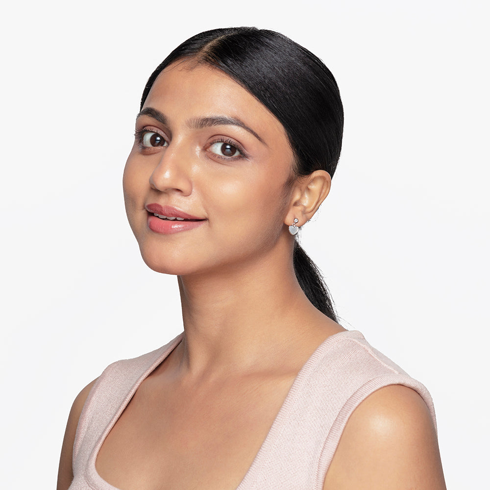 MOP Heart Layer Necklace with Heart drop earrings