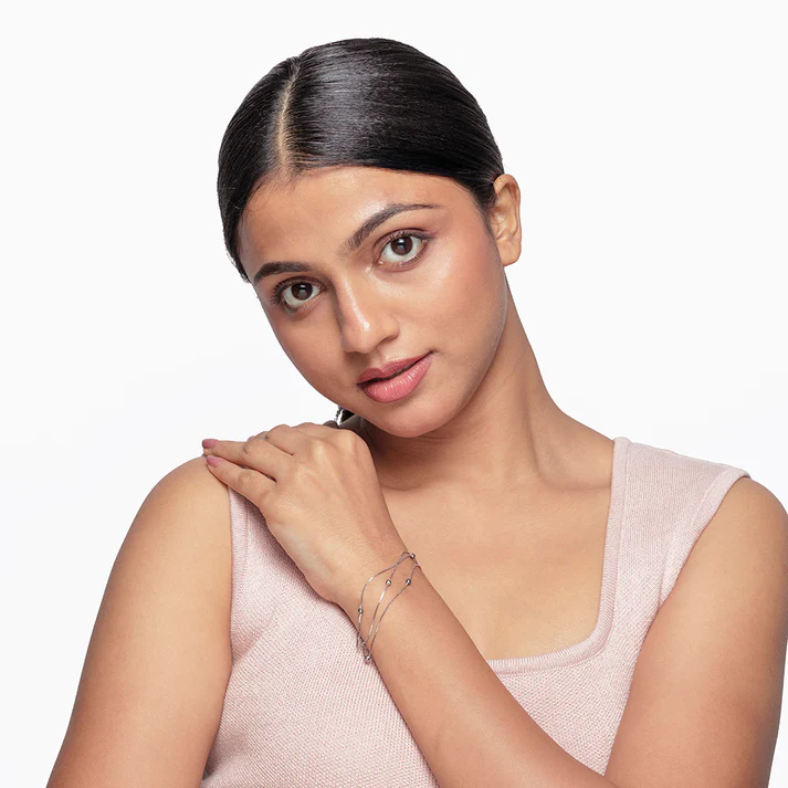 Grey Pearl three layer bracelet