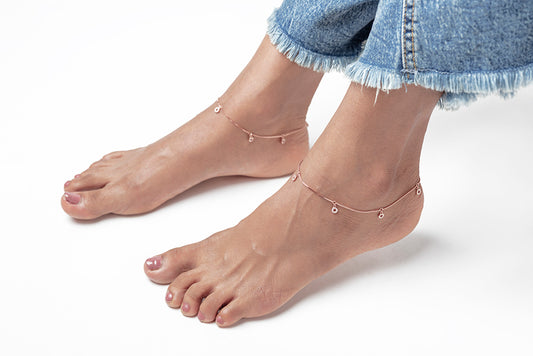 Ring Charm Cz Anklet