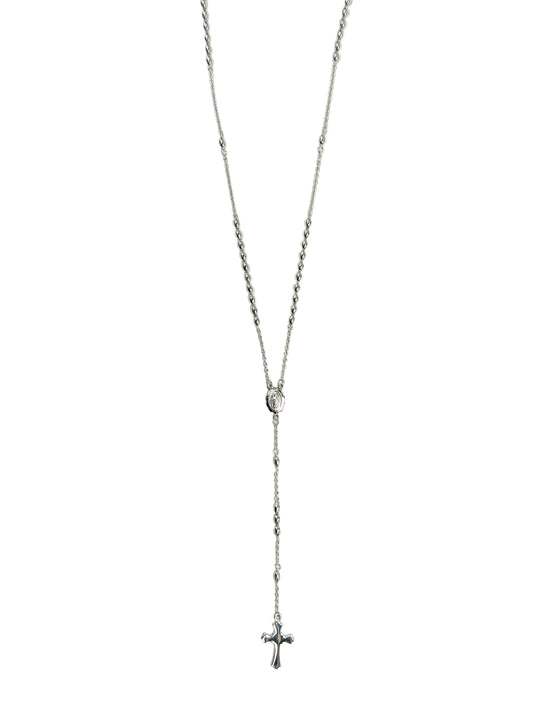 Plain cross oval beads rosary chain