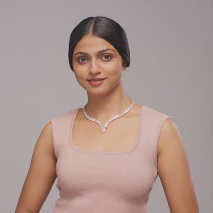 Bauble V necklace with earrings