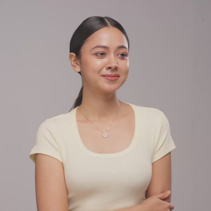 Shell Pendant necklace with studs