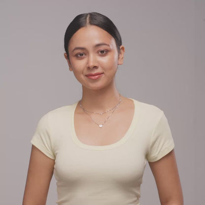 MOP Heart Layer Necklace with Heart drop earrings